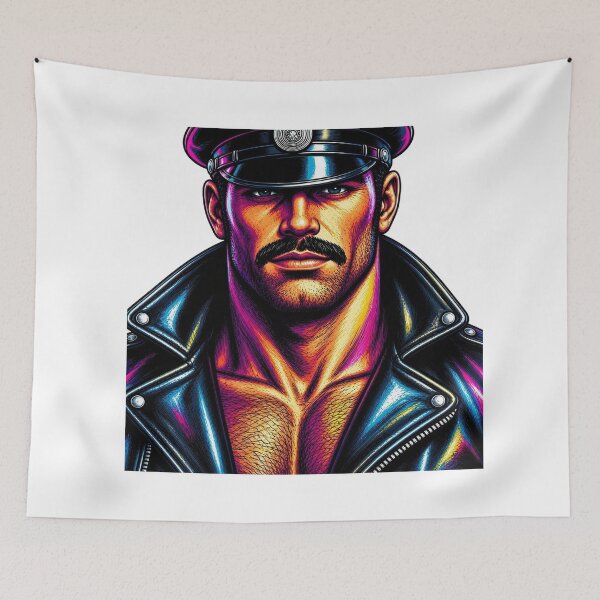 Item preview, Color Pop Gay Leather Daddy Copped Art Design designed and sold by ItsAKinkThing.