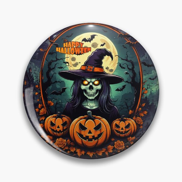 Item preview, Happy Halloween Witch: Haunted Night & Jack O’ Lantern Art designed and sold by Fei Long Design Hub.