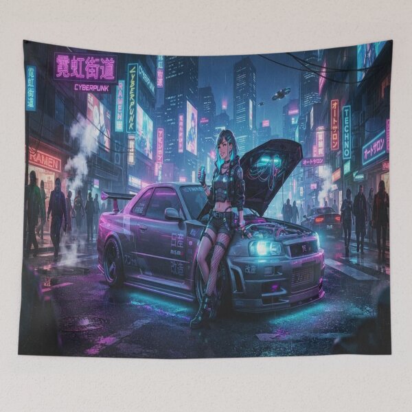Item preview, Midnight Synthwave Cyber Street Art designed and sold by JMAVILA ART.
