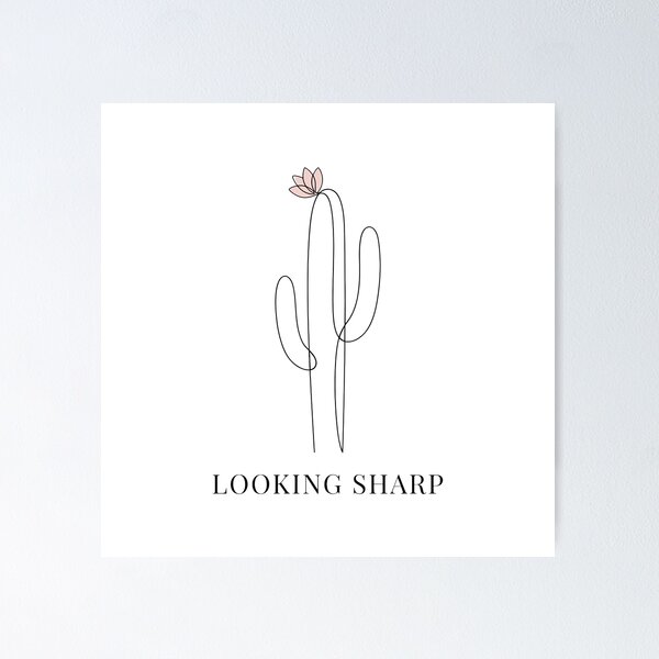 Item preview, Looking Sharp Minimalist Cactus Line Art Funny Desert Botanical designed and sold by WorldShop17.
