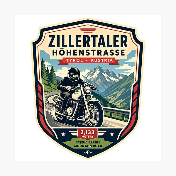 Item preview, Zillertaler Höhenstrasse Motorcycle Austria Alpine Road Rider designed and sold by Star3NowForMe.