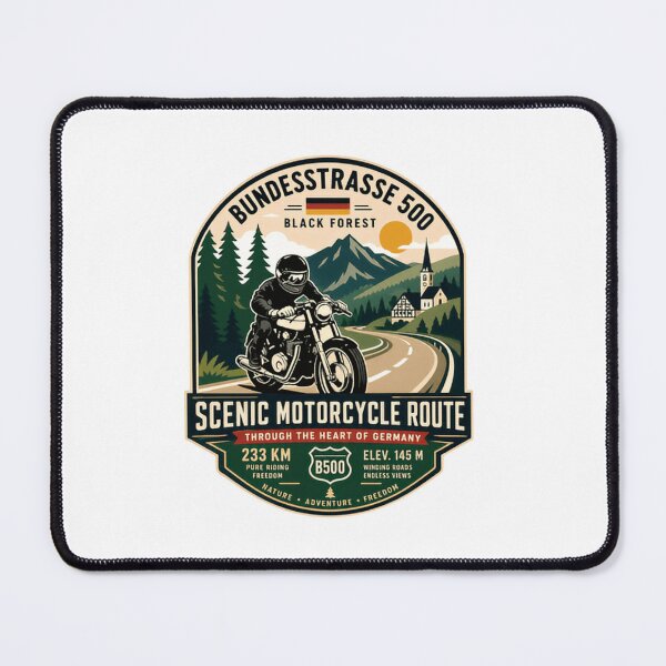 Item preview, Bundesstrasse 500 Black Forest Scenic Motorcycle Route Through The Heart Of Germany Motorcyclist Rider designed and sold by Simsimah26Parks.
