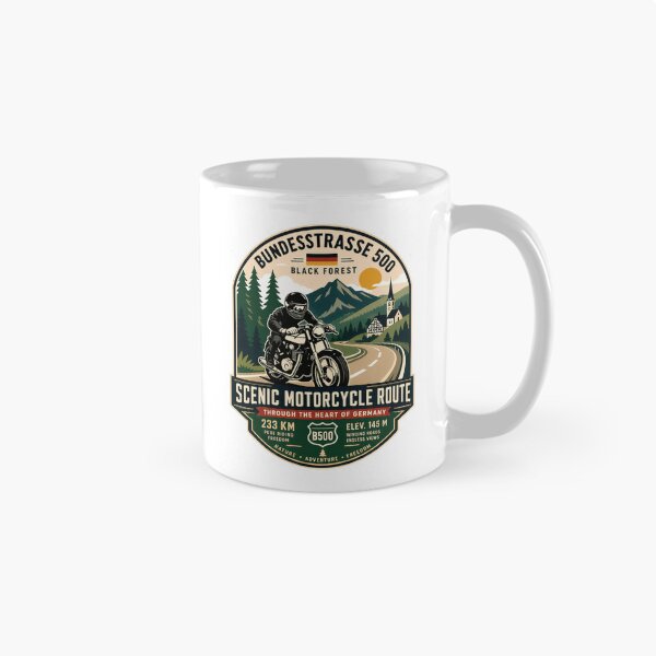 Item preview, Bundesstrasse 500 Black Forest Scenic Motorcycle Route Through The Heart Of Germany Motorcyclist Rider designed and sold by Simsimah26Parks.
