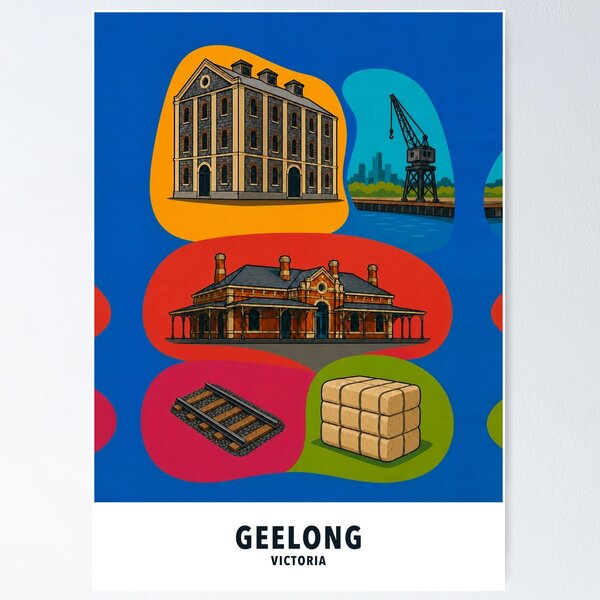 Item preview, Geelong Woolstore Railway and Port Heritage designed and sold by Print My Town.