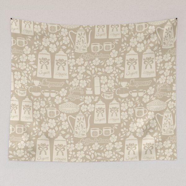 Item preview, Coffee cups , coffee pots, espresso, coffee beans - Vintage Coffee Shop designed and sold by DColourMuse.