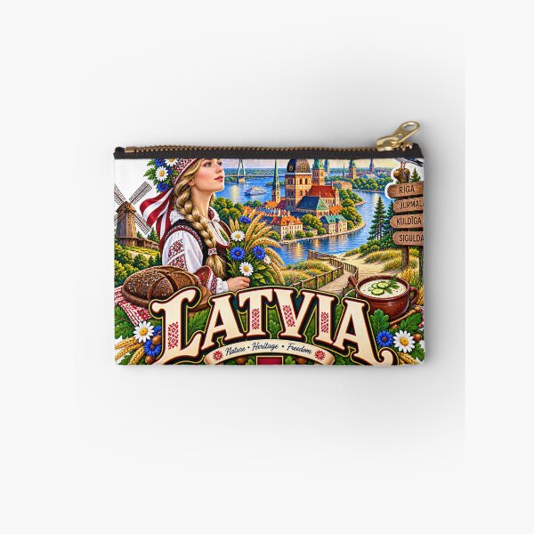 Item preview, Latvia Travel Sticker | Riga Old Town Jurmala Gull & Baltic Badge designed and sold by alexcorporation.