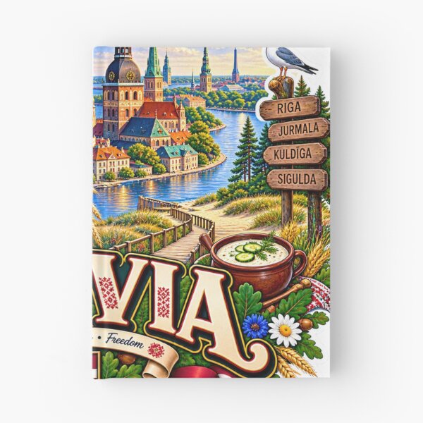 Item preview, Latvia Travel Sticker | Riga Old Town Jurmala Gull & Baltic Badge designed and sold by alexcorporation.