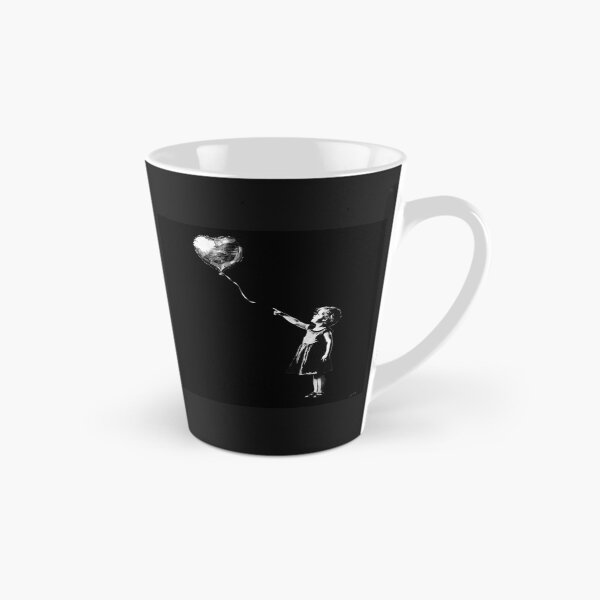 Item preview, Girl Reaching for Heart Balloon Black and White Hope Love Street Art Design designed and sold by inkoutninja.