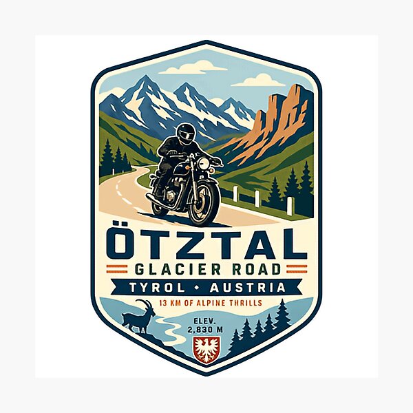 Item preview, Ötztal Glacier Road Tyrol Austria 13 Km Of Alpine Thrills Motorcycle Travel Rider designed and sold by Simsimah26Parks.