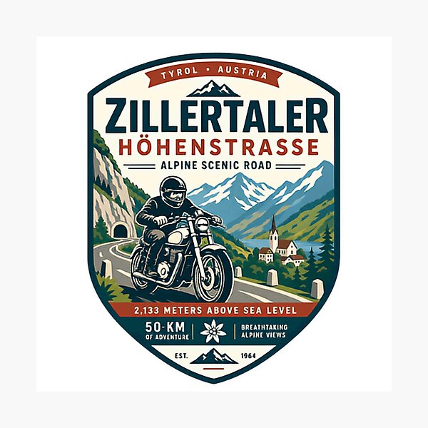Item preview, Zillertaler Höhenstrasse Alpine Scenic Road Tyrol Austria Motorcyclist Mountain Explorer designed and sold by Simsimah26Parks.