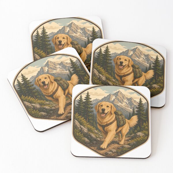 Item preview, Golden Retriever Hiking Adventure Graphic designed and sold by Glitchart66.