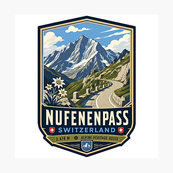 Item preview, Nufenenpass Switzerland Alpine Heritage Route Swiss Alps Mountain Pass Travel Adventure designed and sold by Simsimah26Parks.