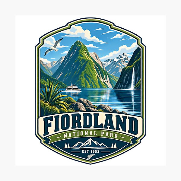 Item preview, Fiordland National Park Est 1952 New Zealand Travel Explorer Souvenir designed and sold by Star3NowForMe.