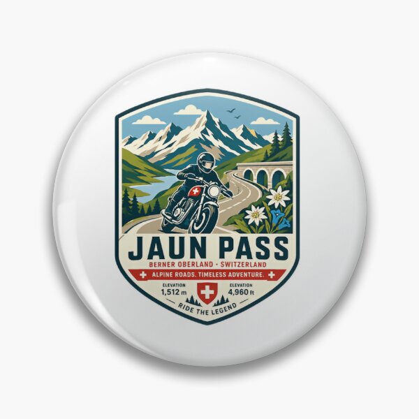 Item preview, Jaun Pass Berner Oberland Switzerland Motorcycle Rider Alpine Roads Timeless Adventure Ride The Legend designed and sold by Simsimah26Parks.