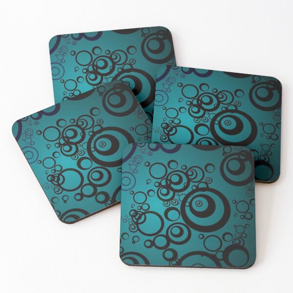 Item preview, Cyber Y2K Cyan Circles Pattern | Frutiger Metro & Dark Alt Graphic Aesthetic designed and sold by BrontesWhimsyStore.