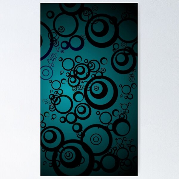 Item preview, Cyber Y2K Cyan Circles Pattern | Frutiger Metro & Dark Alt Graphic Aesthetic designed and sold by BrontesWhimsyStore.