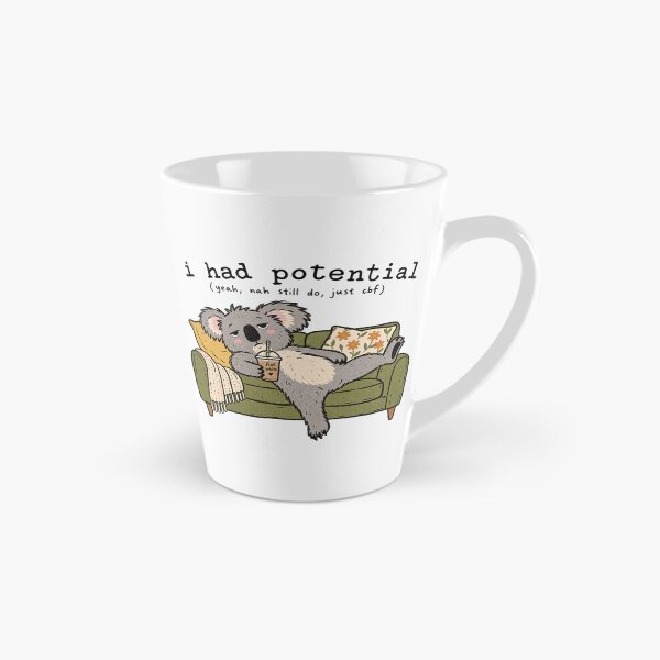 Item preview, Lazy Koala Flat White Aussie Cozy Koala On Couch Drinking Flat designed and sold by Yellowriversss.