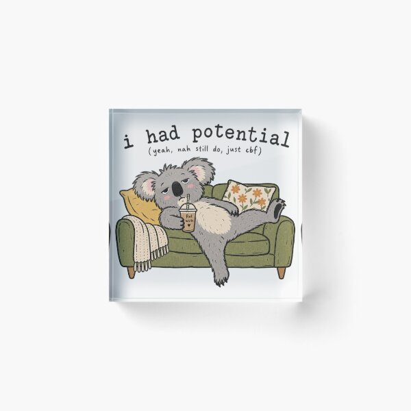 Item preview, Lazy Koala Flat White Aussie Cozy Koala On Couch Drinking Flat designed and sold by Yellowriversss.