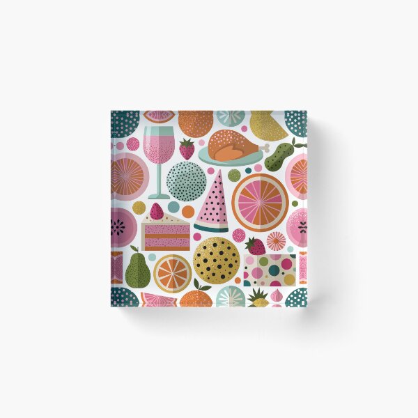 Item preview, Colorful Geometric Food and Dessert Pattern designed and sold by colorful-white.