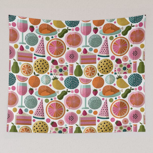 Item preview, Colorful Geometric Food and Dessert Pattern designed and sold by colorful-white.