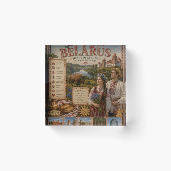 Item preview, Belarus Travel Poster | Mir Castle Bison Forest & European Heritage designed and sold by alexcorporation.