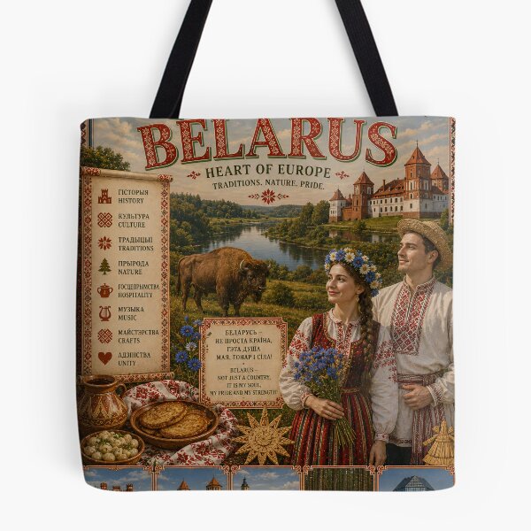 Item preview, Belarus Travel Poster | Mir Castle Bison Forest & European Heritage designed and sold by alexcorporation.