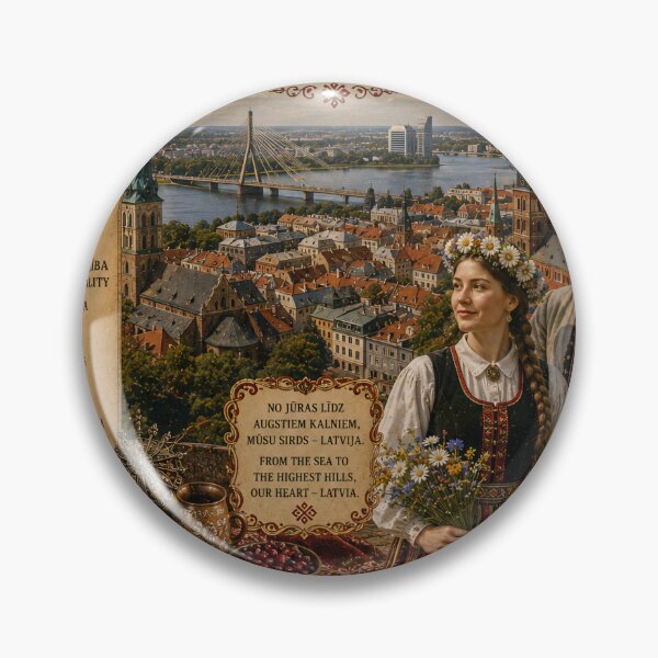 Artikelvorschau, Lettland-Reiseposter | Rigaer Skyline, Burg Turaida & Ostseeküste entworfen und verkauft von alexcorporation.