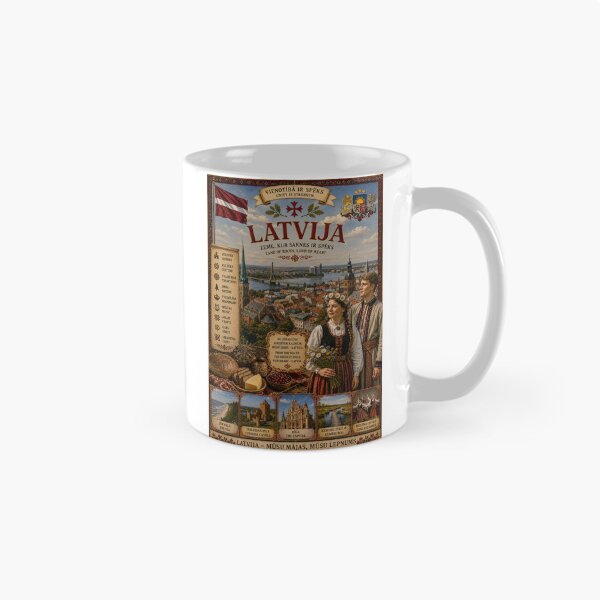 Item preview, Latvia Travel Poster | Riga Skyline Turaida Castle & Baltic Coast designed and sold by alexcorporation.