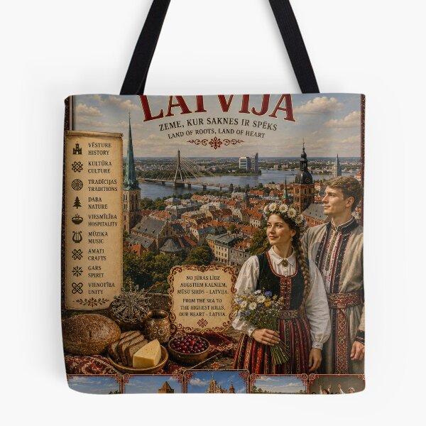 Item preview, Latvia Travel Poster | Riga Skyline Turaida Castle & Baltic Coast designed and sold by alexcorporation.