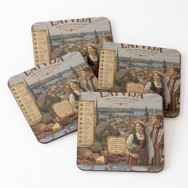 Item preview, Latvia Travel Poster | Riga Skyline Turaida Castle & Baltic Coast designed and sold by alexcorporation.