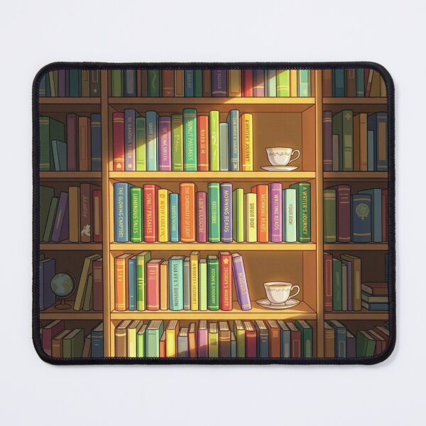 Item preview, Sunlit Library Bookshelves Warm Bookish Aesthetic Illustration designed and sold by Artemis & Woven Collective.