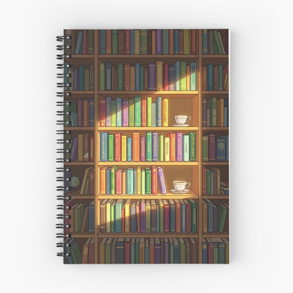 Item preview, Sunlit Library Bookshelves Warm Bookish Aesthetic Illustration designed and sold by Artemis & Woven Collective.
