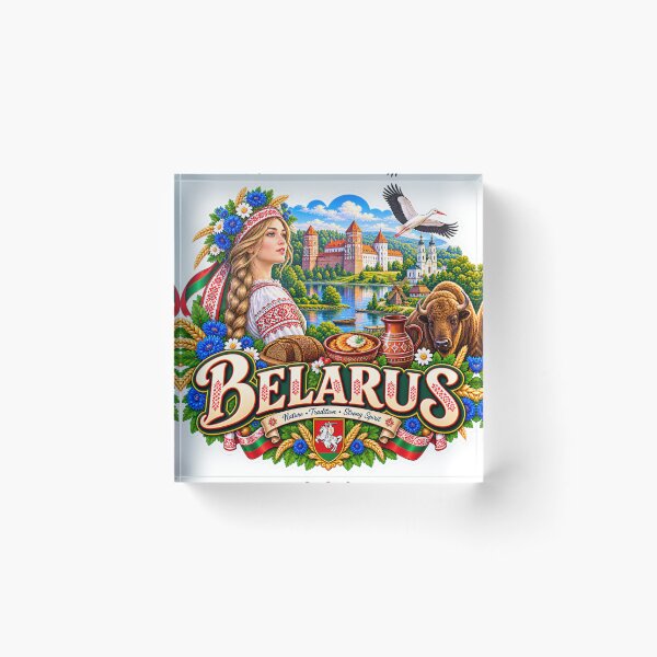Item preview, Belarus Travel Sticker | Pahonia Shield Bison Stork & Craft Badge designed and sold by alexcorporation.
