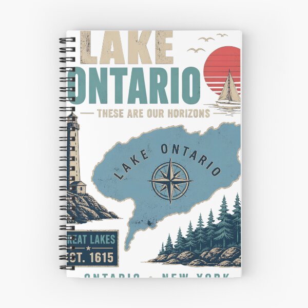 Item preview, Lake Ontario Great Lakes Horizons Vintage Map designed and sold by KireVeronica.