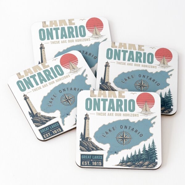 Item preview, Lake Ontario Great Lakes Horizons Vintage Map designed and sold by KireVeronica.