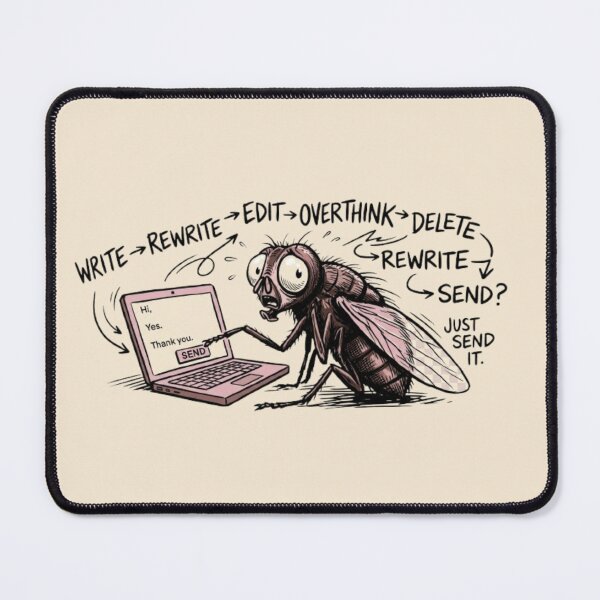 Item preview, Overthinking Fly – Just Send It Funny Email Comic designed and sold by InnerwayStudio.