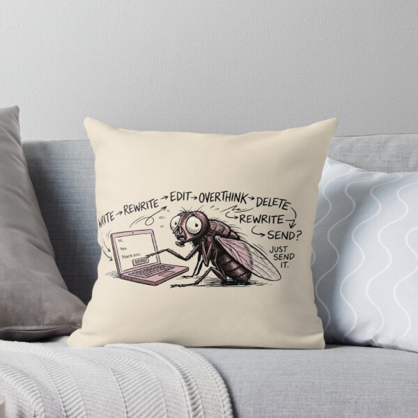 Item preview, Overthinking Fly – Just Send It Funny Email Comic designed and sold by InnerwayStudio.