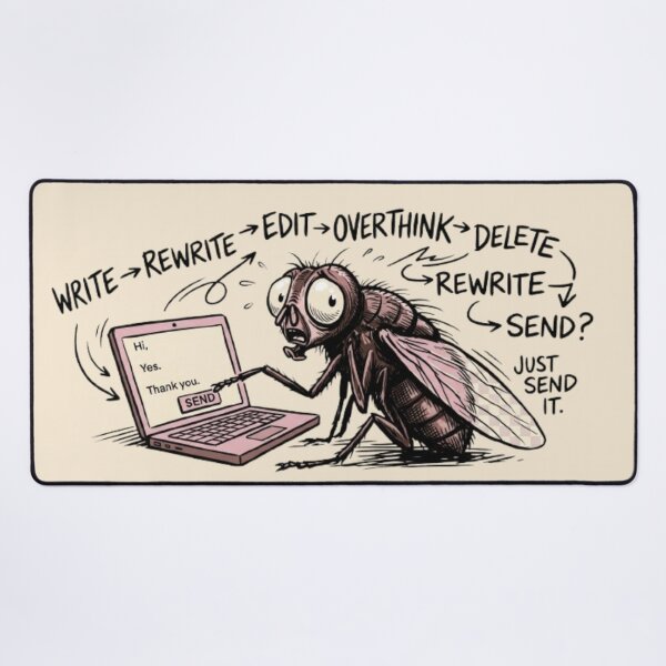 Item preview, Overthinking Fly – Just Send It Funny Email Comic designed and sold by InnerwayStudio.