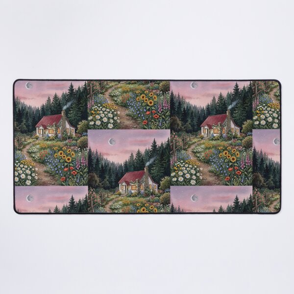 Item preview, Enchanted Cottage In Wildflower Meadow Watercolor Cottagecore designed and sold by Artemis & Woven Collective.