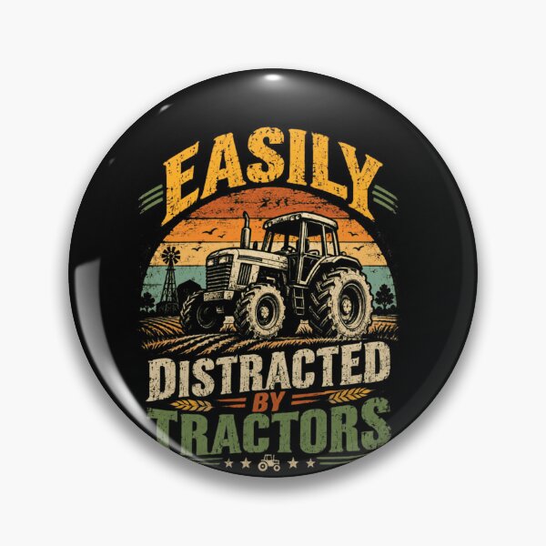 Item preview, Easily Distracted By Tractors Farmer Farming Agriculture Tractor Lover designed and sold by SkeletonsDanger.