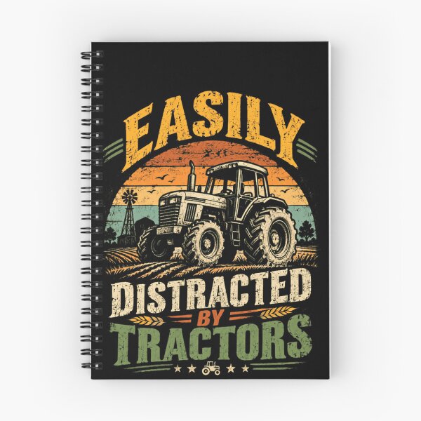 Item preview, Easily Distracted By Tractors Farmer Farming Agriculture Tractor Lover designed and sold by SkeletonsDanger.