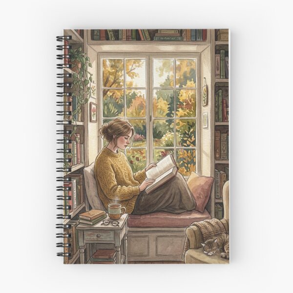 Item preview, Cozy Watercolor Reading Nook Book Lovers Autumn Aesthetic designed and sold by Artemis & Woven Collective.