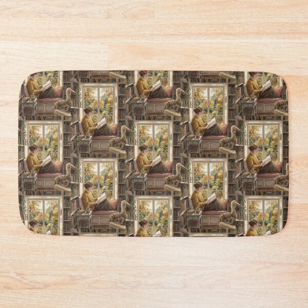 Item preview, Cozy Watercolor Reading Nook Book Lovers Autumn Aesthetic designed and sold by Artemis & Woven Collective.