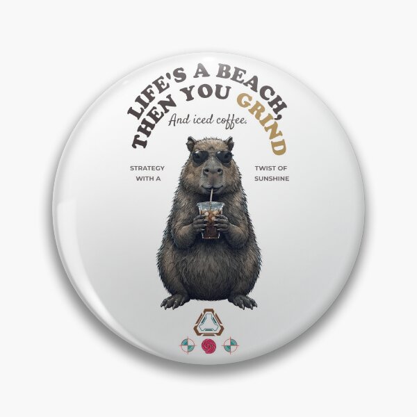 Item preview, Cool Capybara with Iced Coffee - Relaxed Vibes - Hand-Drawn Illustration designed and sold by Whimsy Trail Co.