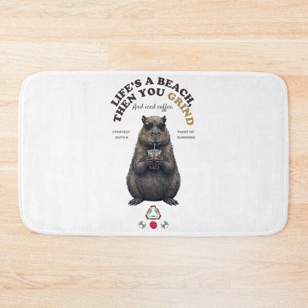Item preview, Cool Capybara with Iced Coffee - Relaxed Vibes - Hand-Drawn Illustration designed and sold by Whimsy Trail Co.
