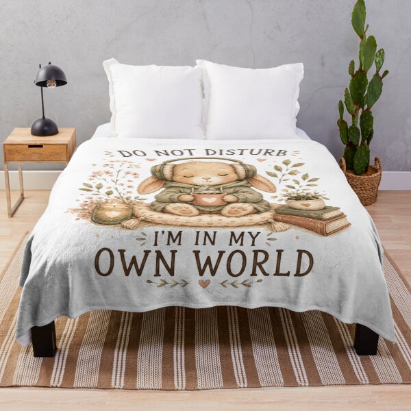 Item preview, Do Not Disturb – I’m in My Own World | Cute Cozy Bunny with Headphones designed and sold by DreamyBrushArt.