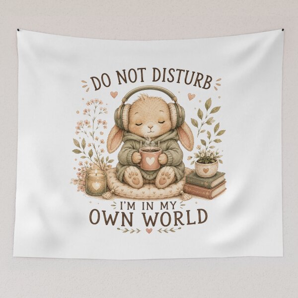 Item preview, Do Not Disturb – I’m in My Own World | Cute Cozy Bunny with Headphones designed and sold by DreamyBrushArt.