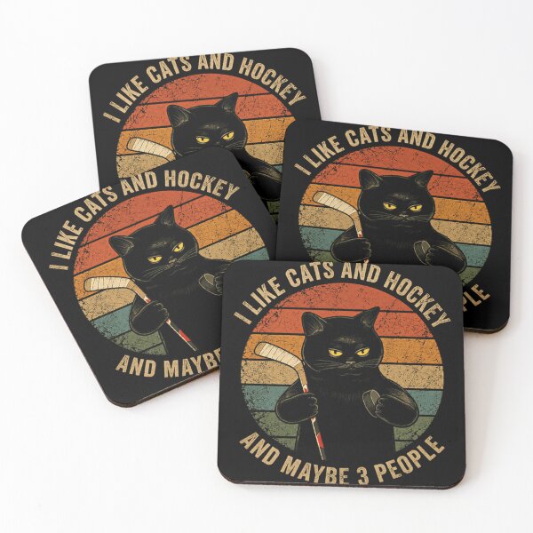 Item preview, I Like Cats And Hockey And Maybe 3 People Introvert Cat Lover Hockey Humor designed and sold by SkeletonsDanger.