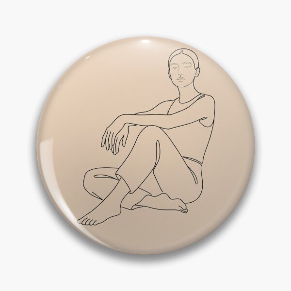 Item preview, Minimalist Line Art Seated Woman Aesthetic Minimalist Drawing designed and sold by Artemis & Woven Collective.