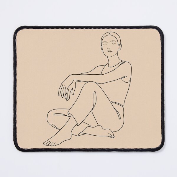 Item preview, Minimalist Line Art Seated Woman Aesthetic Minimalist Drawing designed and sold by Artemis & Woven Collective.
